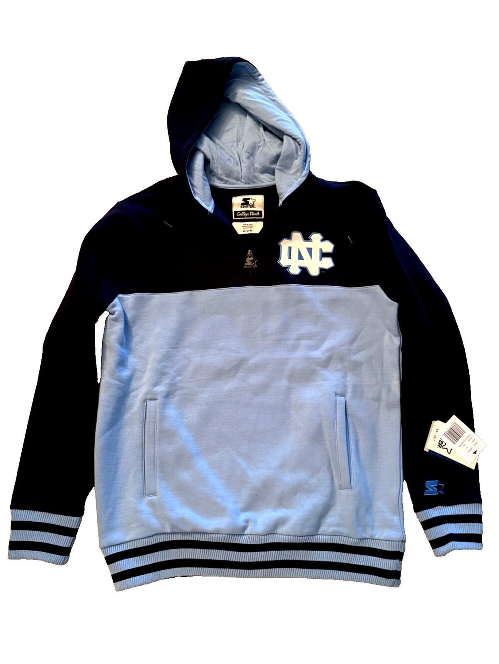 North Carolina Tar Heels Quarter Zip Starter Hoodie Mens Size M NWT Retail $75